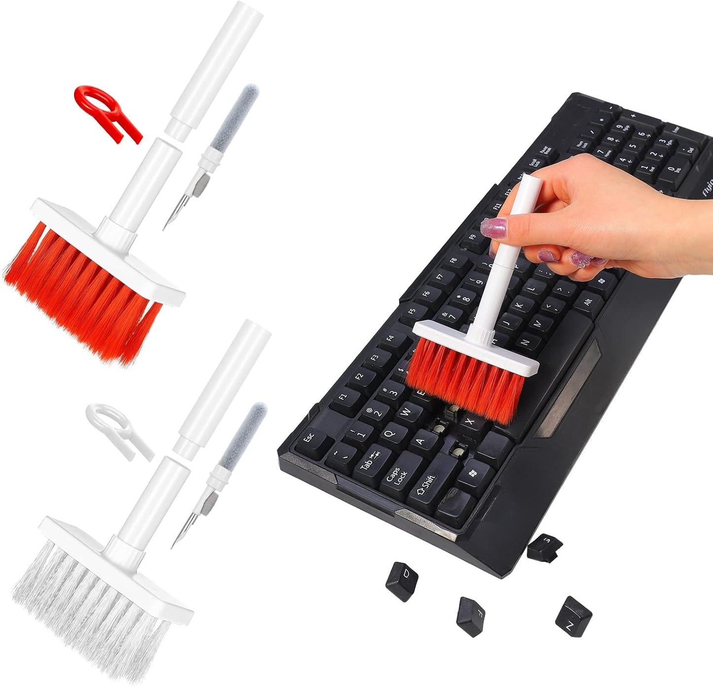 5 in 1 Keyboard Cleaning Brush Kit Keycap Puller Earbuds Cleaner for Airpods Pro 1 2 3 Bluetooth Earphones Case Cleaning Tools