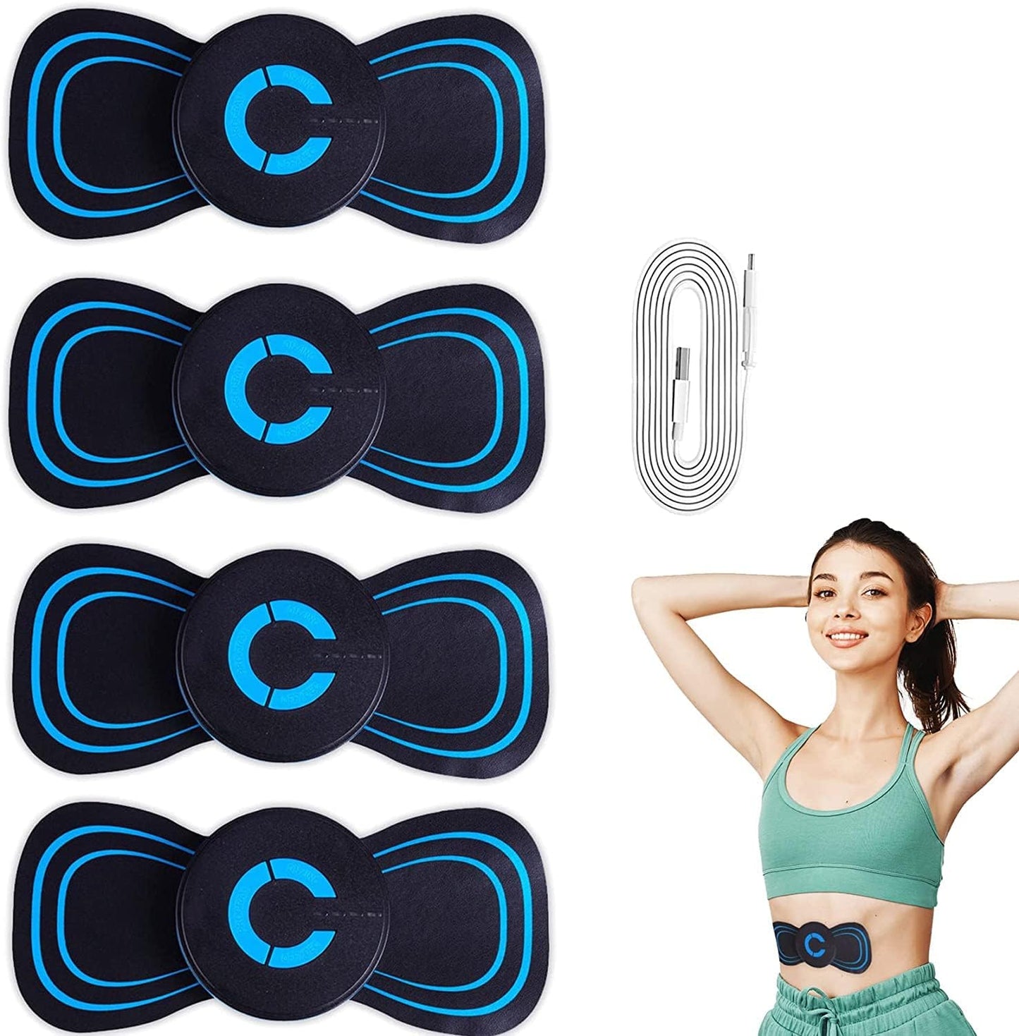 EMS Portable Body Back Massager Mini Electric Neck Massager Stickers Vibration Electric Muscle Stimulation Pain Relief Vertebra